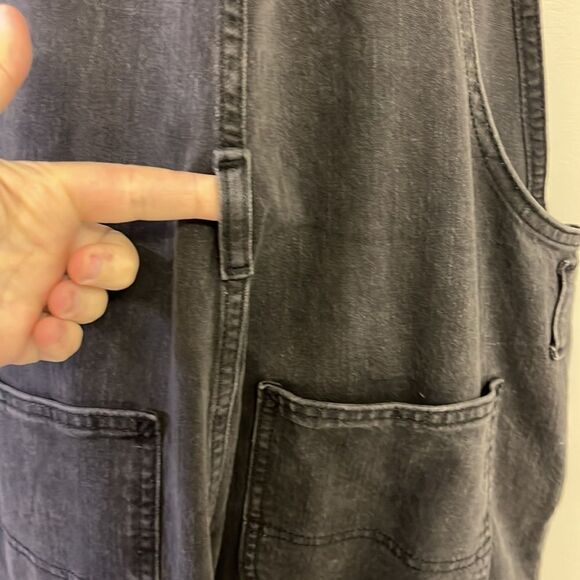 GAP Acid Wash Black Adjustable Razorback Overalls Pockets and Side Buttons- M - Picture 9 of 16